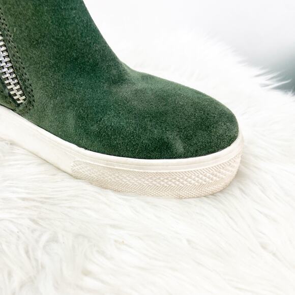 Steve Madden US 8M Womens Green Suede Wedgie Wedge Ankle Platform Sneakers - Picture 9 of 13